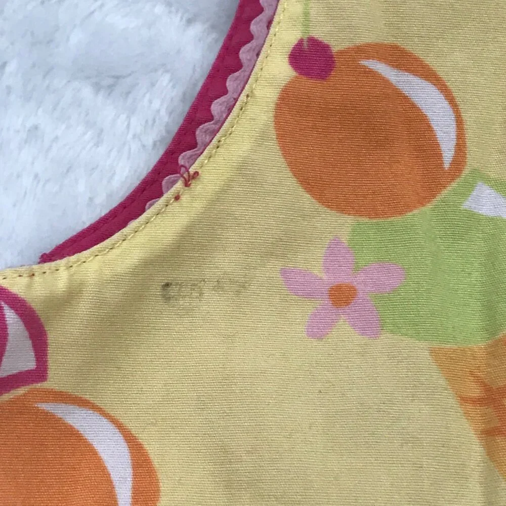 Vintage Gymboree Reversible Ice‎ Cream Shift Dress Girls Size 5 Snap Embroidered